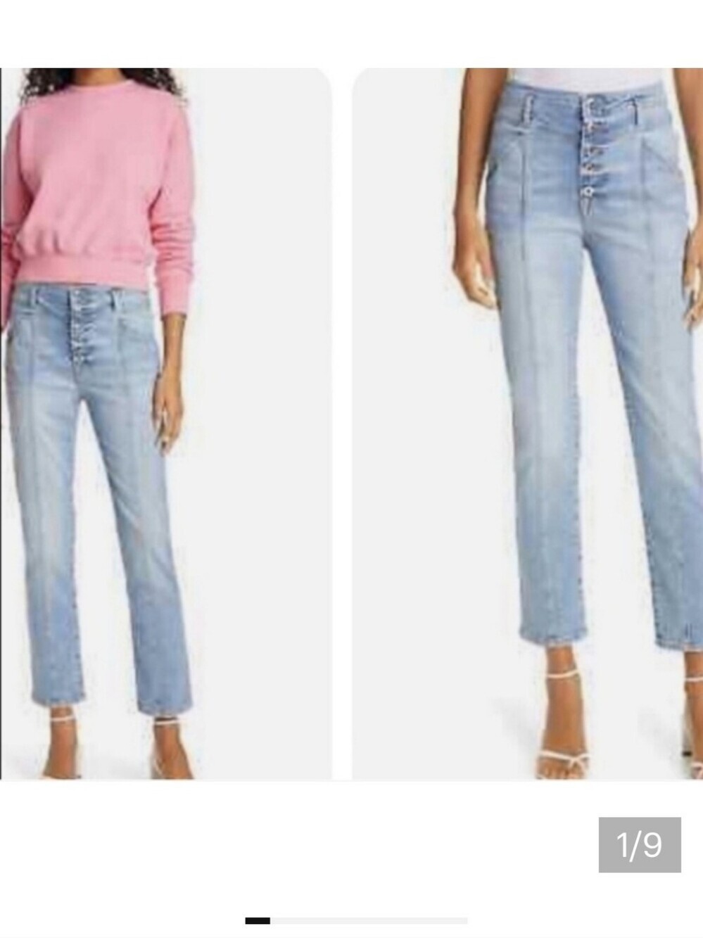 Jonathan Simkhai  Ankle Jeans Size 29 Buttonfly Light Wash Straight Legs
